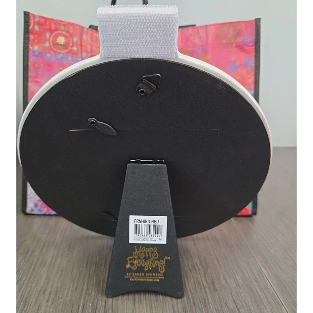 Happy Everything! By Laura Johnson Stripe Mini Round‎ Picture Frame Neutral